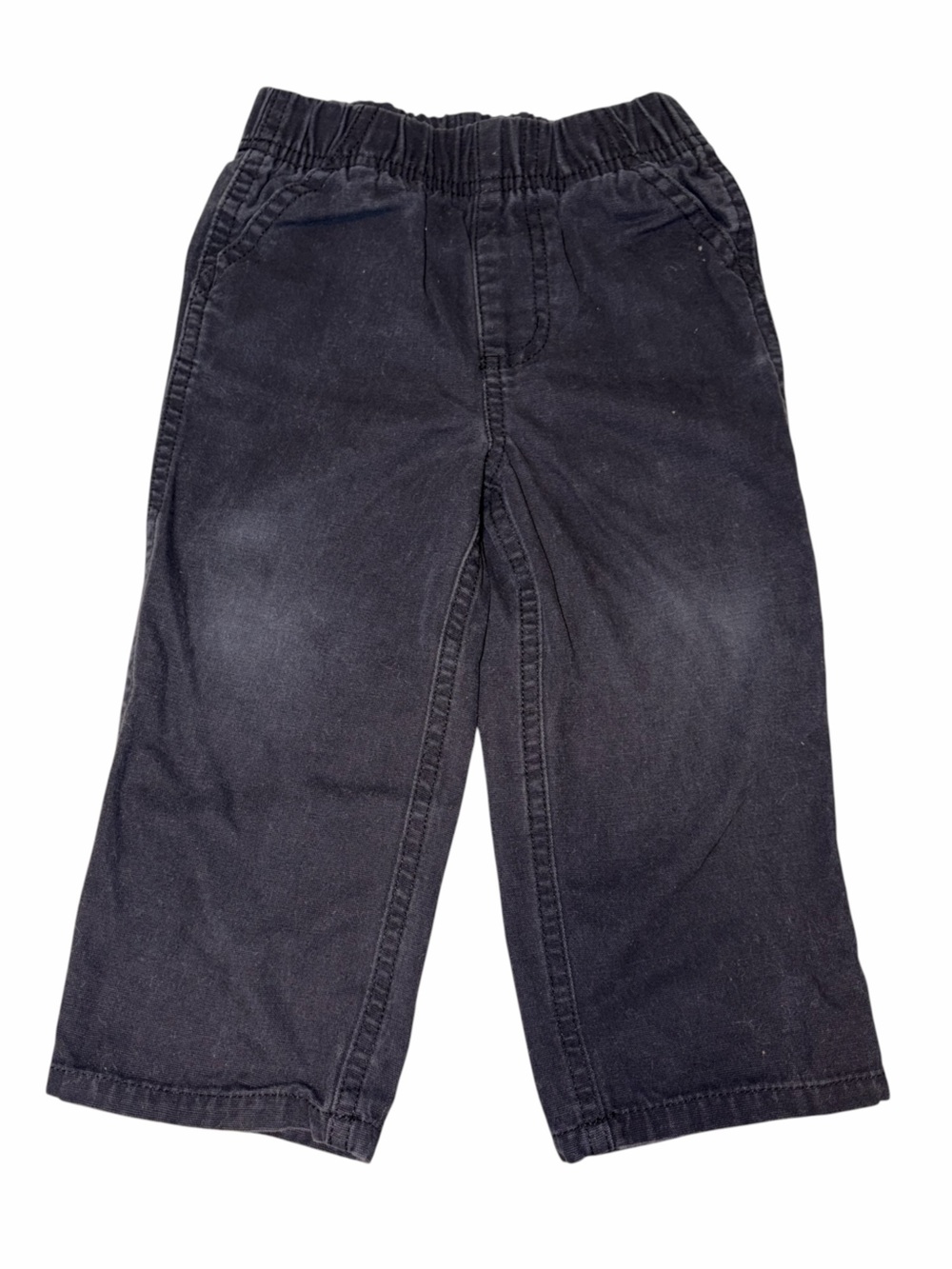 EUC Carhartt Toddler Boy Canvas Dungaree Straight Jeans Washed Black 2T Work
